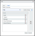 Add Status Cards tab dialog window